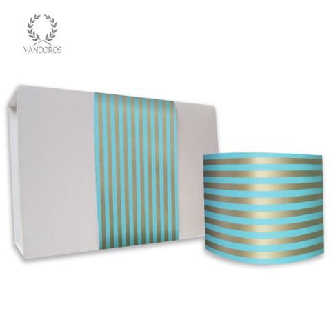 SKINNY WRAP CANDY STRIPE UNCOATED TURQUOISE/GOLD 80gsm