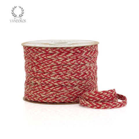 BRAIDED JUTE NATURAL/RED