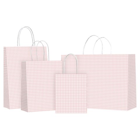 TWISTED HANDLE BAG GINGHAM CHAMPAGNE