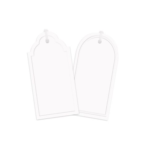 PLAIN EMBOSSSED GIFT TAG WHITE PACK OF 6