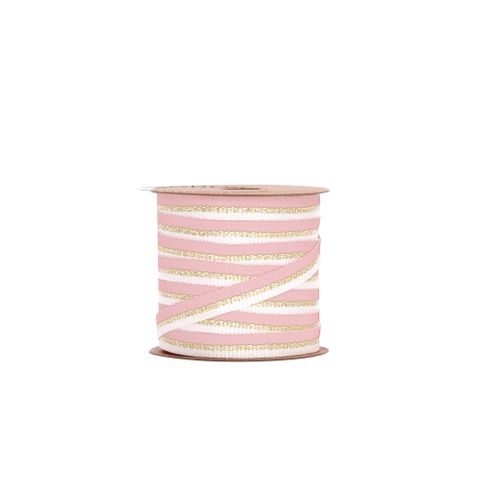 BOBBIN - METALLIC STRIPE GROSGRAIN CHAMPAGNE/GOLD