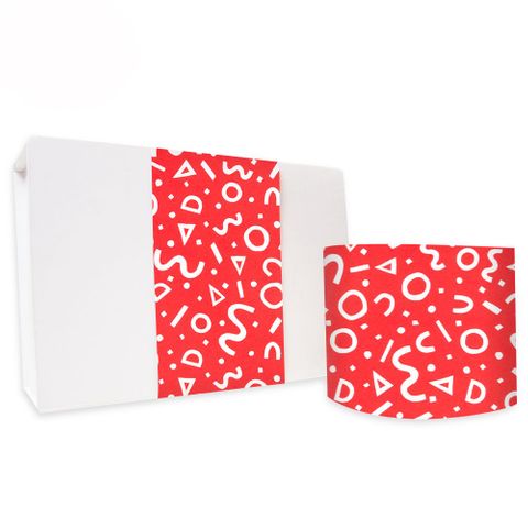 SKINNY WRAP SQUIGGLE POPPY RED UNCOATED 80gsm