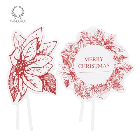 FLEUR DE NOEL GIFT TAG RED - PACK OF 6