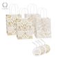 FLEUR DE NOEL GIFT BAG & TAG GOLD/WHITE PACK/4