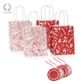 FLEUR DE NOEL GIFT BAG & TAG RED/WHITE PACK/4