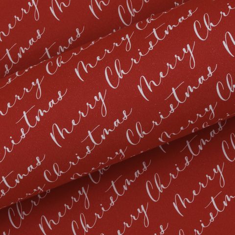 MERRY CHRISTMAS SCRIPT RED/WHITE UNCOATED 80gsm