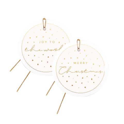 CHRISTMAS STAR GIFT TAG GOLD PACK OF 6