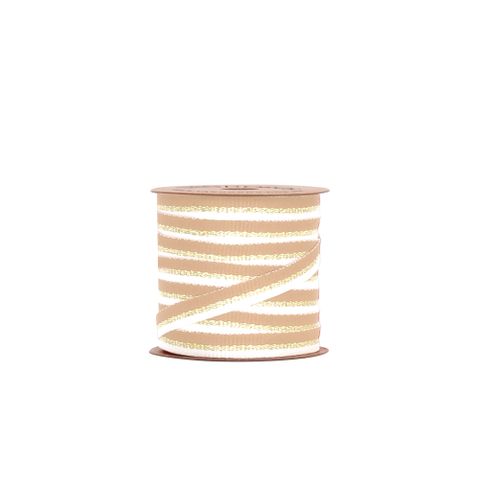 BOBBIN - METALLIC STRIPE GROSGRAIN LATTE/GOLD