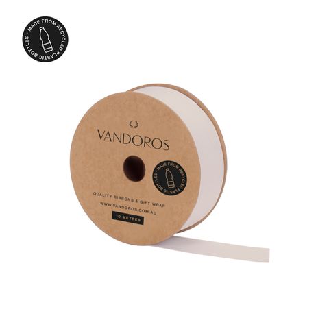 10M ROLL - RECYCLED PET GROSGRAIN IVORY