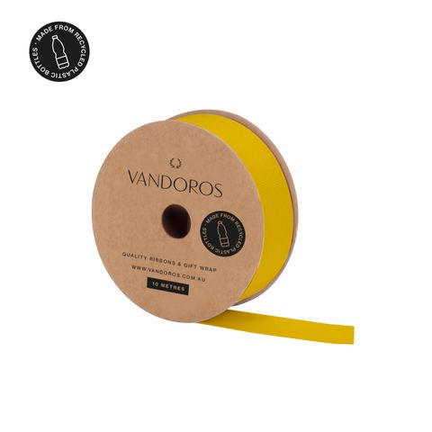 10M ROLL - RECYCLED PET GROSGRAIN YELLOW