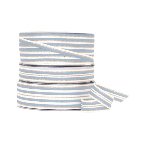 METALLIC STRIPE GROSGRAIN FRENCH BLUE/GOLD