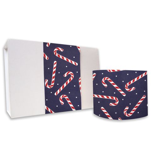 SKINNY WRAP CANDY CANE NAVY/RED 80gsm