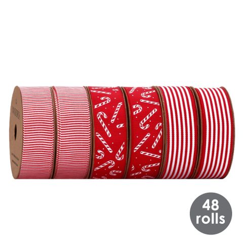 BOX CANDY CANE RED/WHITE
