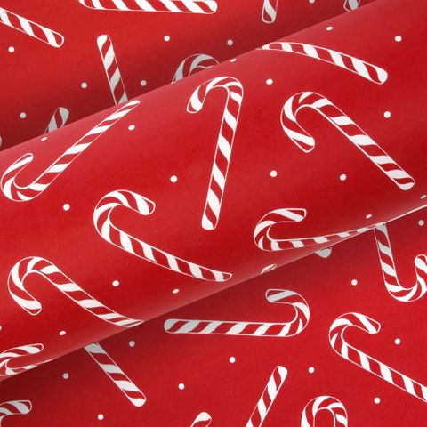 CANDY CANE RED/WHITE UNCOATED 80gsm