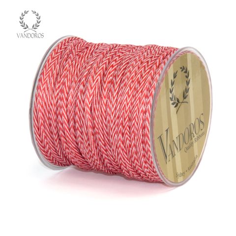 PLAITED COLOUR STRING RED/WHITE