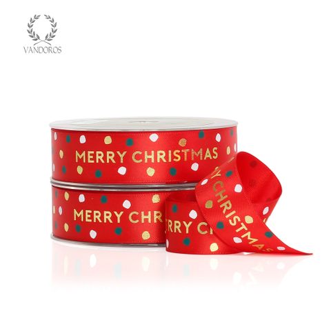 JOLLY CHRISTMAS SATIN RED/GOLD