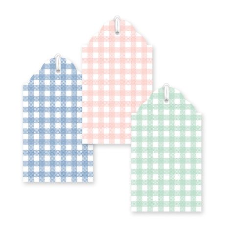 GINGHAM SOFT GIFT TAG PACK OF 6