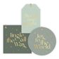 3 XMAS SHAPES SLATE GREEN GIFT TAG PACK OF 6