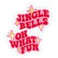 JINGLE BELLS BRIGHT PINK/POPPY RED GIFT TAG PACK OF 6