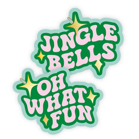 JINGLE BELLS PINK/EMERALD GIFT TAG PACK OF 6