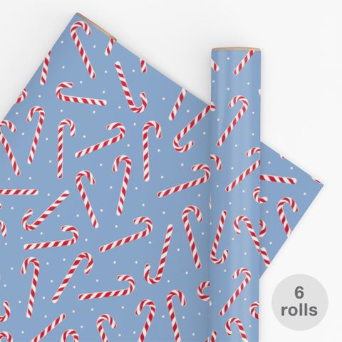 10M PAPER CANDY CANE FRENCH BLUE/RED 80gsm