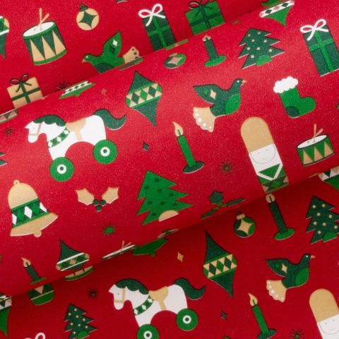 DRUMMER BOY RED/EMERALD/DARK GREEN 80gsm