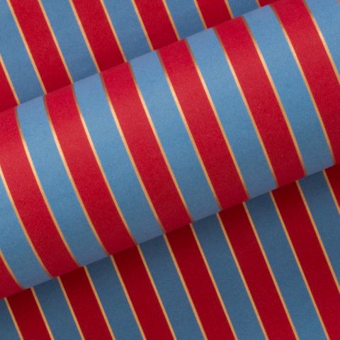 NUTCRACKER STRIPE FRENCH BLUE/RED 80gsm