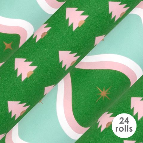 Retro Swirl Red & Emerald 10M Wrapping Paper – The Vandoros Store