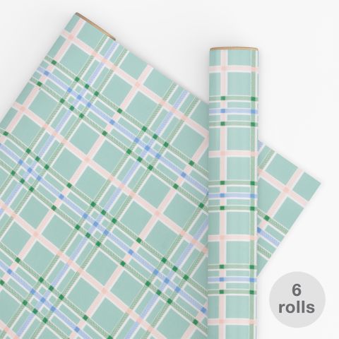 10M PAPER OXFORD CHECK SEAFOAM 80gsm