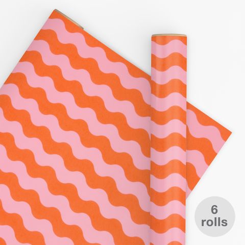 10M PAPER WAVES PINK/ORANGE 80gsm