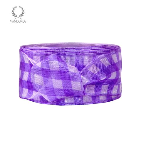 VENETIAN CHECK PURPLE - WIRE EDGE