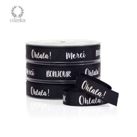 OH LA LA GROSGRAIN BLACK/WHITE