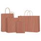 TWISTED HANDLE BAG RUSTIC STRIPE SPICE RED/KRAFT