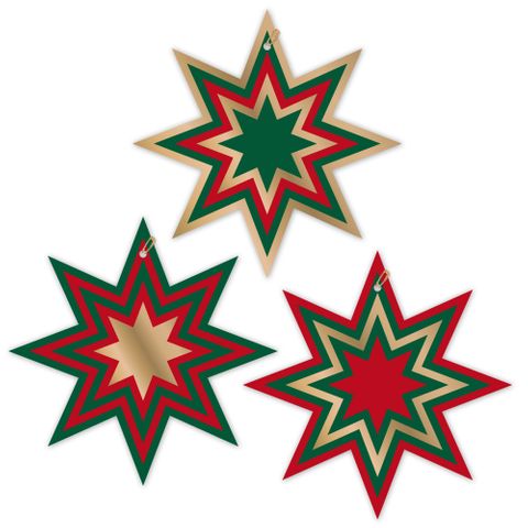 COSMIC DARK GREEN/RED GIFT TAGS PACK OF 6