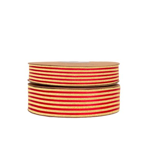 PINSTRIPE TAFFETA RED/GOLD