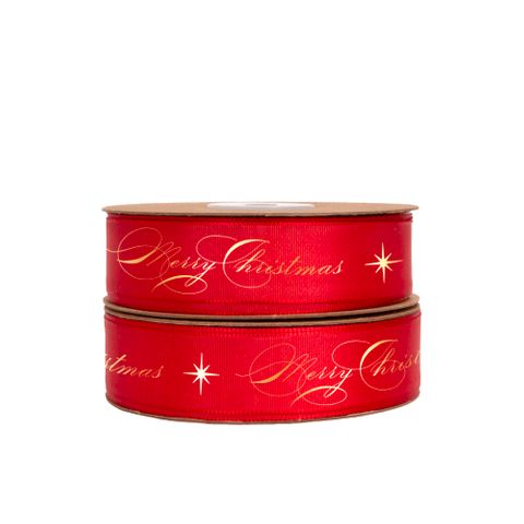 CHRISTMAS STAR TAFFETA RED/GOLD