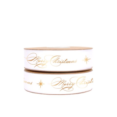 CHRISTMAS STAR TAFFETA WHITE/GOLD