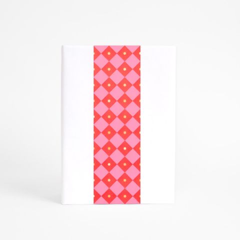 SKINNY WRAP CHECKERBOARD BRIGHT PINK/POPPY RED 80GSM