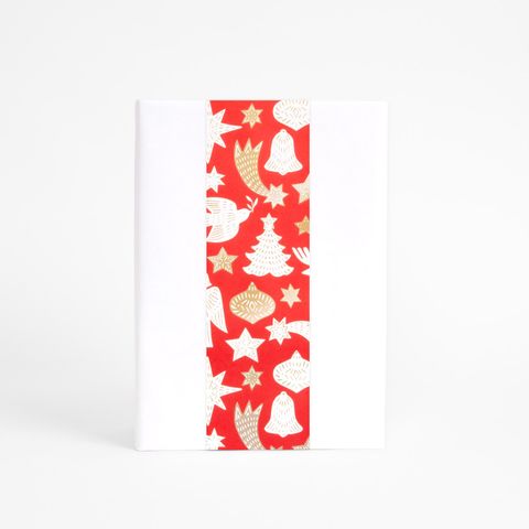 SKINNY WRAP ADORN POPPY RED/GOLD 80GSM