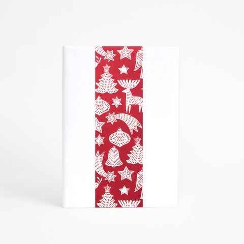 SKINNY WRAP ADORN RED/WHITE 80GSM