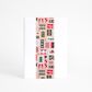 SKINNY WRAP XMAS STAMPS GINGER/DARK GREEN/RED 80GSM