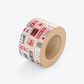 SKINNY WRAP XMAS STAMPS GINGER/DARK GREEN/RED 80GSM