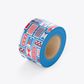 SKINNY WRAP XMAS STAMPS ELECTRIC BLUE/PINK/POPPY RED 80GSM