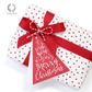 EMBOSSED TRIANGULAR RED/WHITE GIFT TAG PACK OF 6