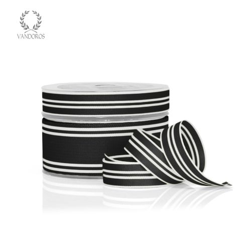 RETRO GROSGRAIN BLACK/WHITE