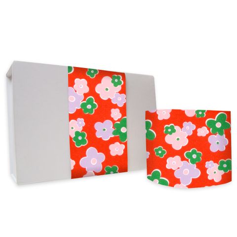 SKINNY WRAP BLOOM POPPY RED UNCOATED 80gsm