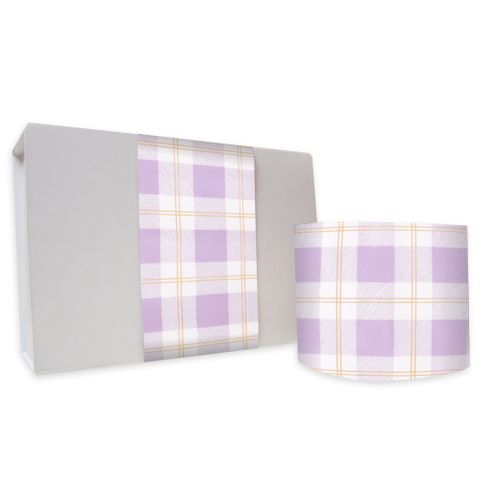 SKINNY WRAP LARGE CHECK LILAC/GOLD UNCOATED 80gsm