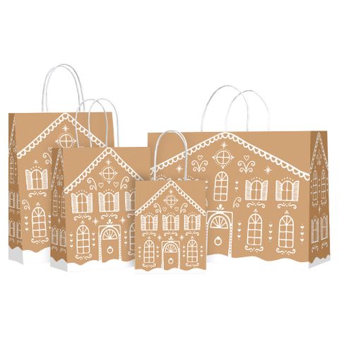 TWISTED HANDLE BAG GINGERBREAD HOUSE