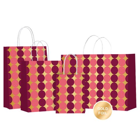 TWISTED HANDLE BAG BAUBLES ROUGE RED (GOLD FOIL)