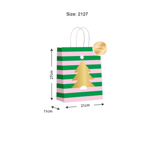 TWISTED HANDLE BAG PAVILION TREE EMERALD (GOLD FOIL)